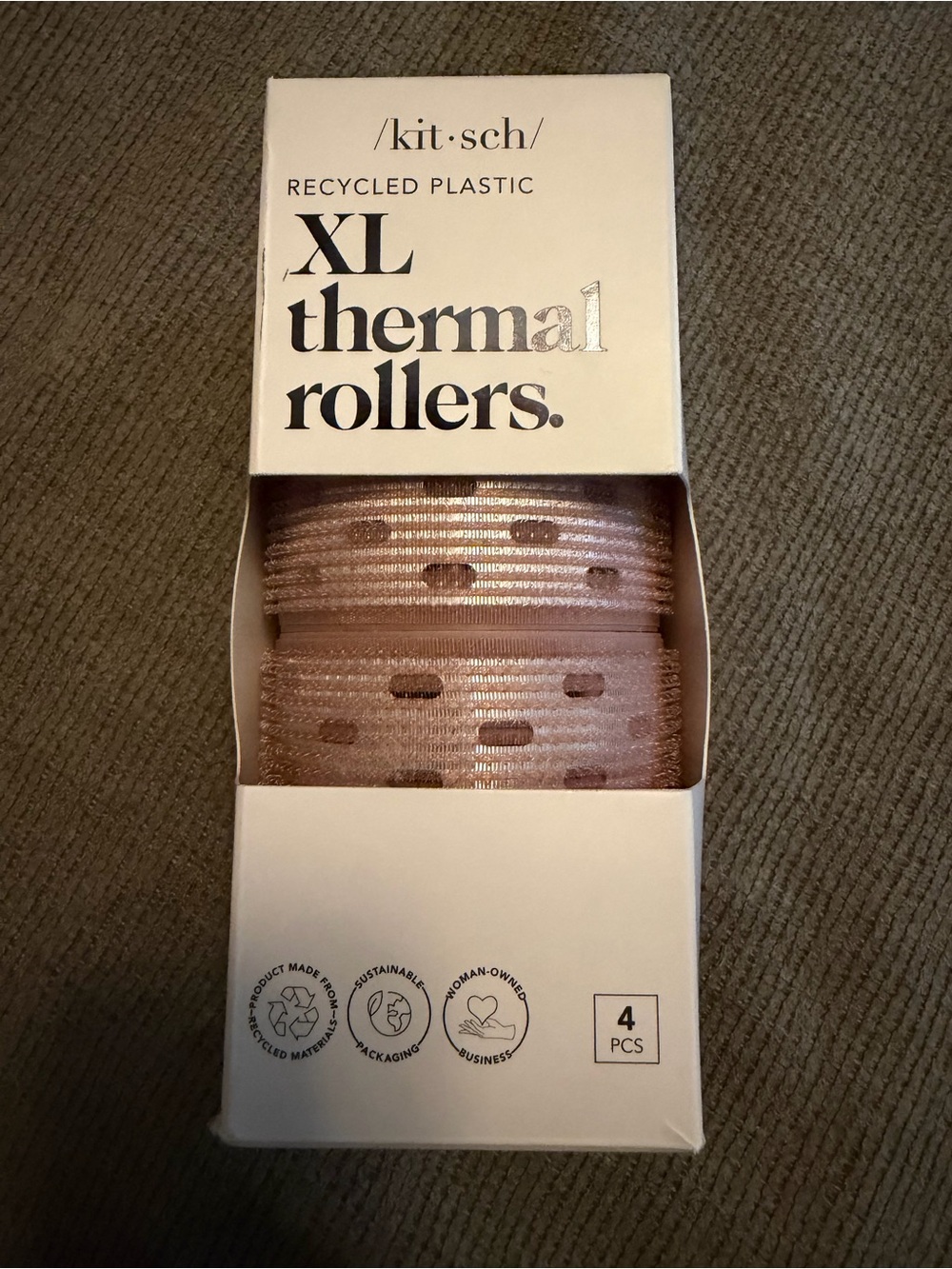 Kitsch Recycled Plastic XL Thermal Rollers - Metallic Pink